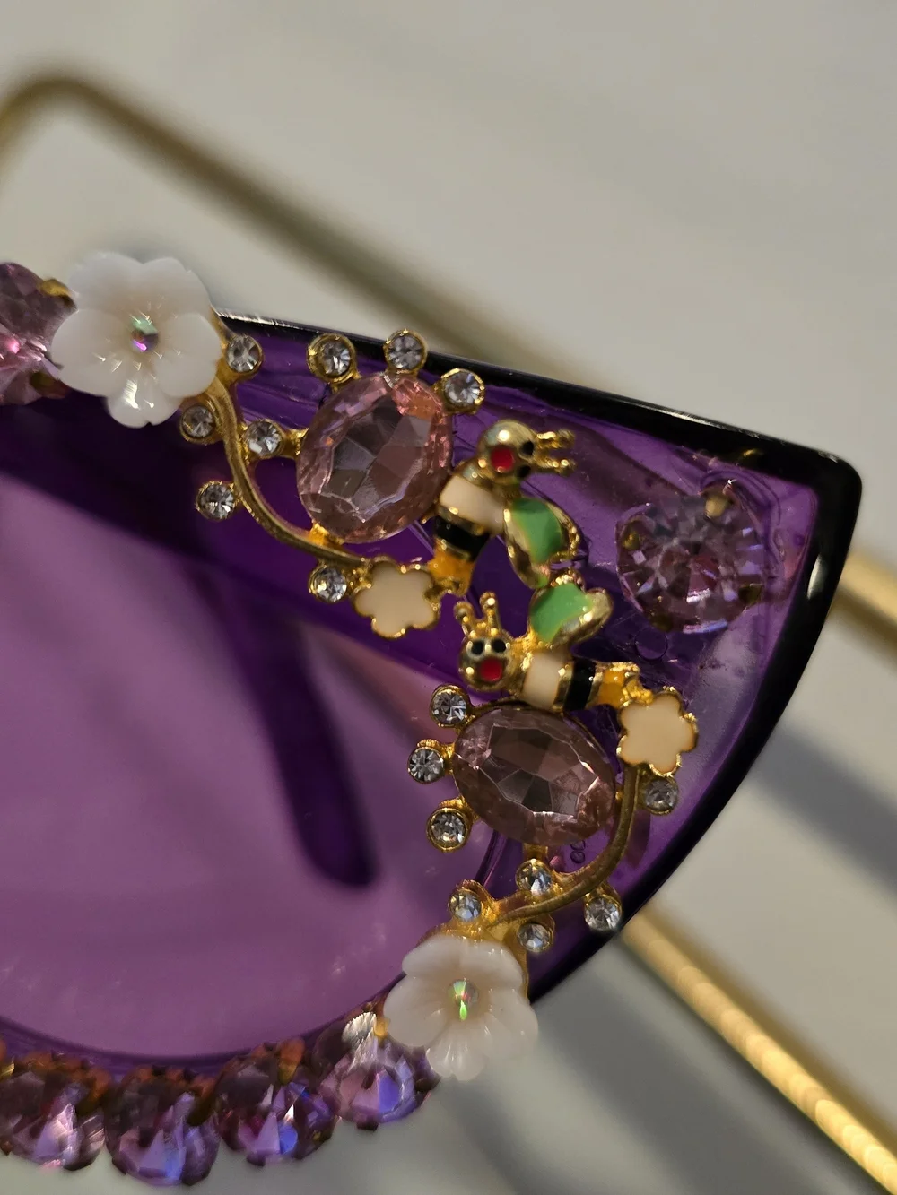 Embellished Purple Cat Eye Sunglasses with Rhinestones
